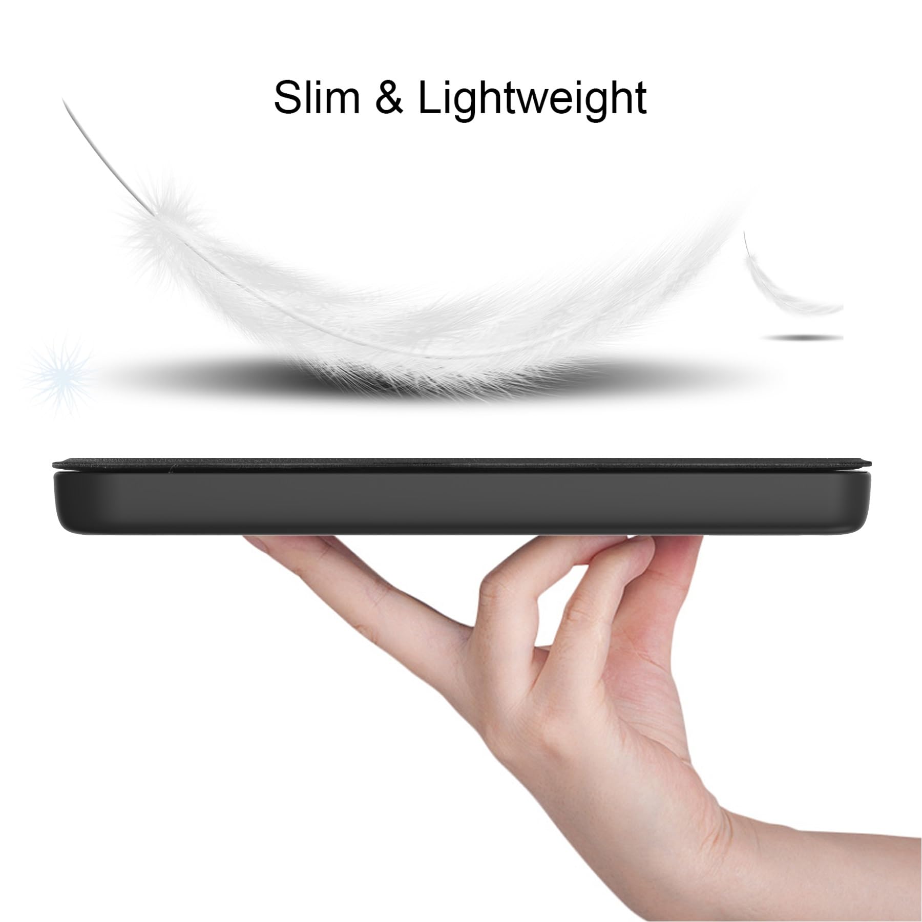 Étui de protection pour tablette Compatible avec Kindle Paperwhite (12e génération, 2024) 7" Étui Compatible with tablette intelligente à trois volets, étui de protection léger, coque arrière rigide e