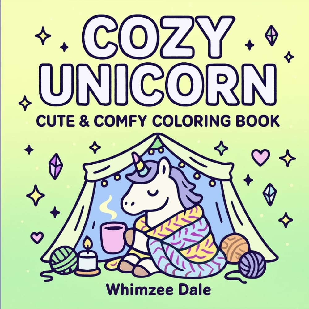 Cozy Unicorn Cute and Comfy Coloring Book: Quick and Easy Coloring Fun for All Ages with Relaxing Hygge Scenes