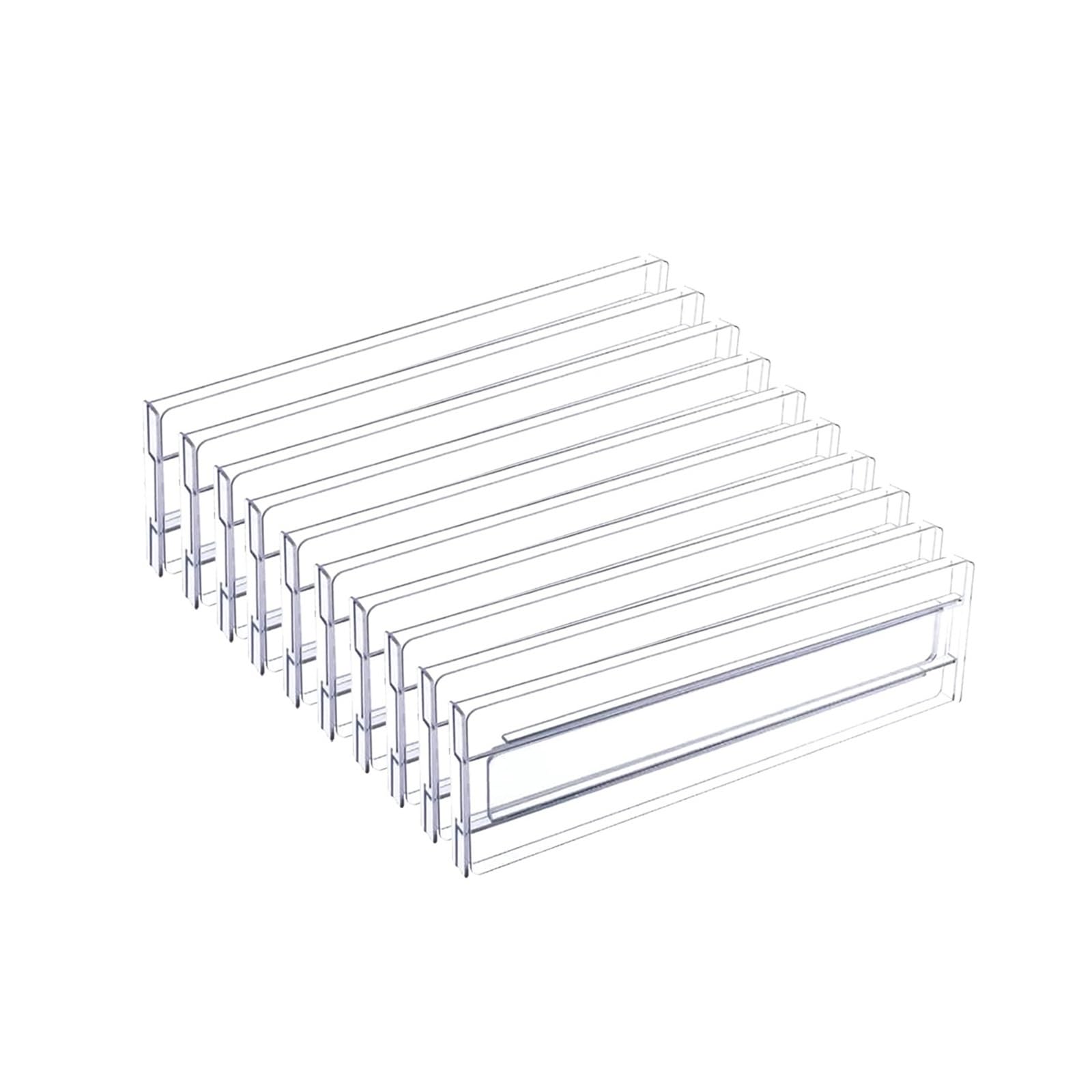 Generisch 4 Stück transparente Schubladenteiler, verstellbar, erweiterbar, for Kleidung, Utensilien, Kosmetika, Büroaufbewahrung(10 Pieces)