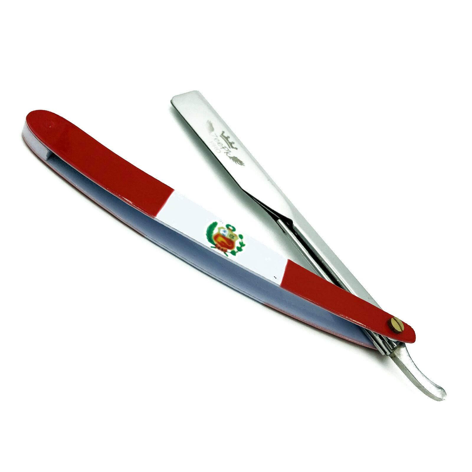 CUT THROAT PERU FLAG STRAIGHT SHAVING RAZOR RASOIR + 100 BLADES Professional Classic Straight Edge Barber Razor