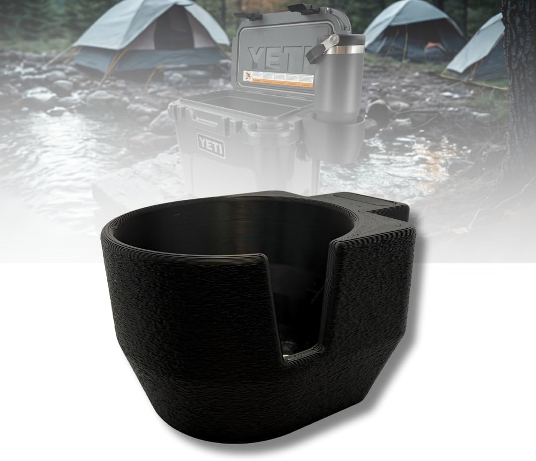 Cup Holder & Gear Tray for YETI Roadie 15 & 24 – Side-Mount Drink Holder and Storage Tray Attachment (Cup Holder & Gear Tray)