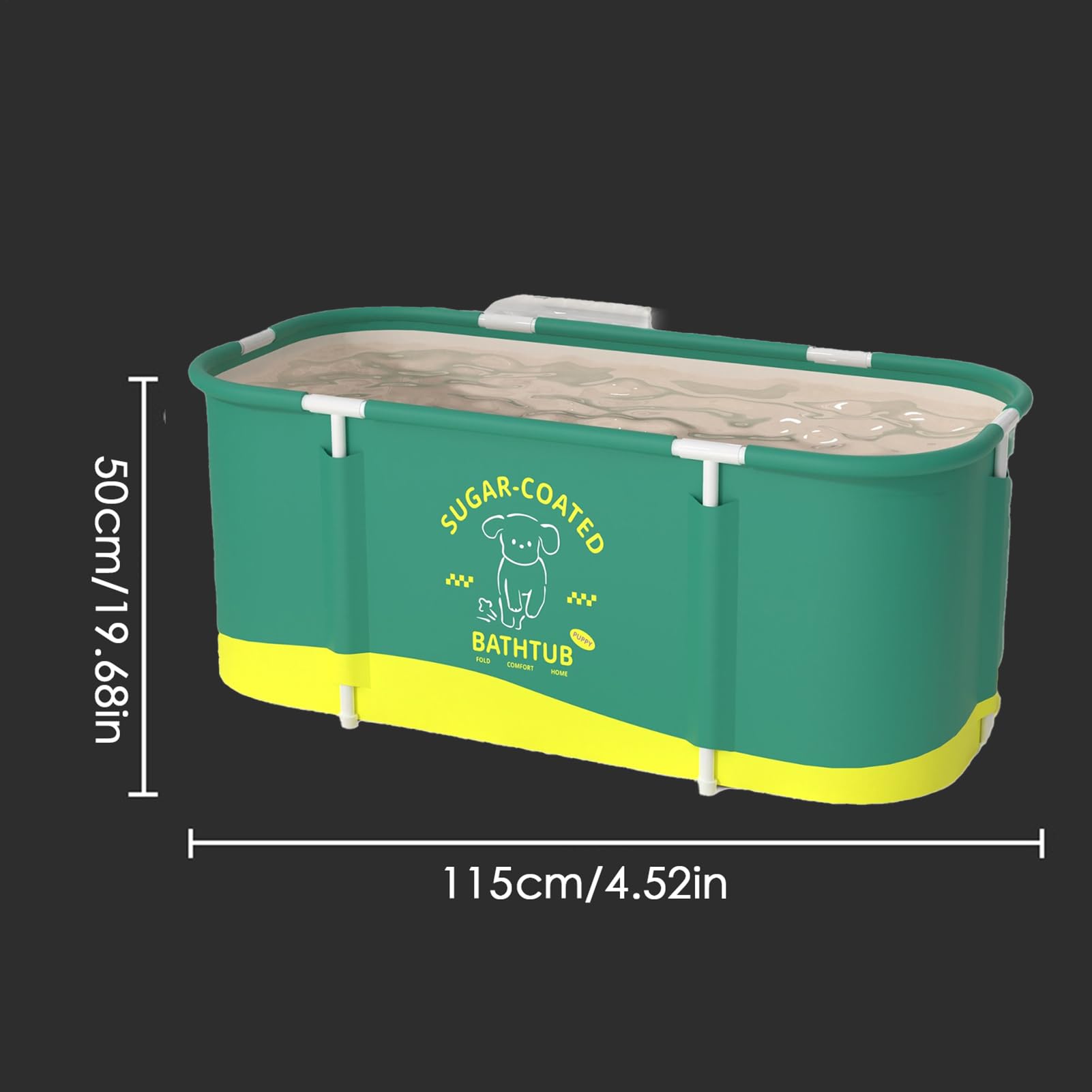 pliable pour adultes Renforcée Grand Format Pliable | Bac froid 115x60x50 cm Pour jardin terrasse maison camping extérieur bain lavage