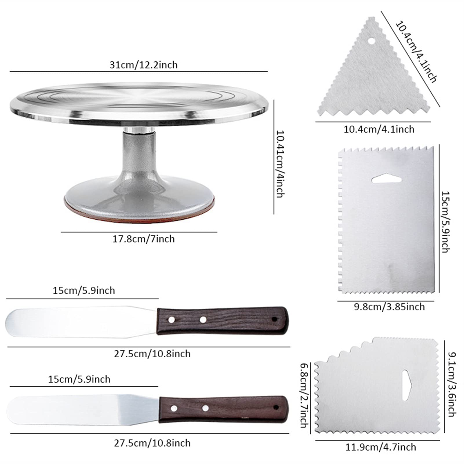 Metalen taartdraaitafel, taartdraaier decoratiestandaard - draaitafel bakgereedschap, taartroterende standaard, taartdecoratiebenodigdheden voor cake