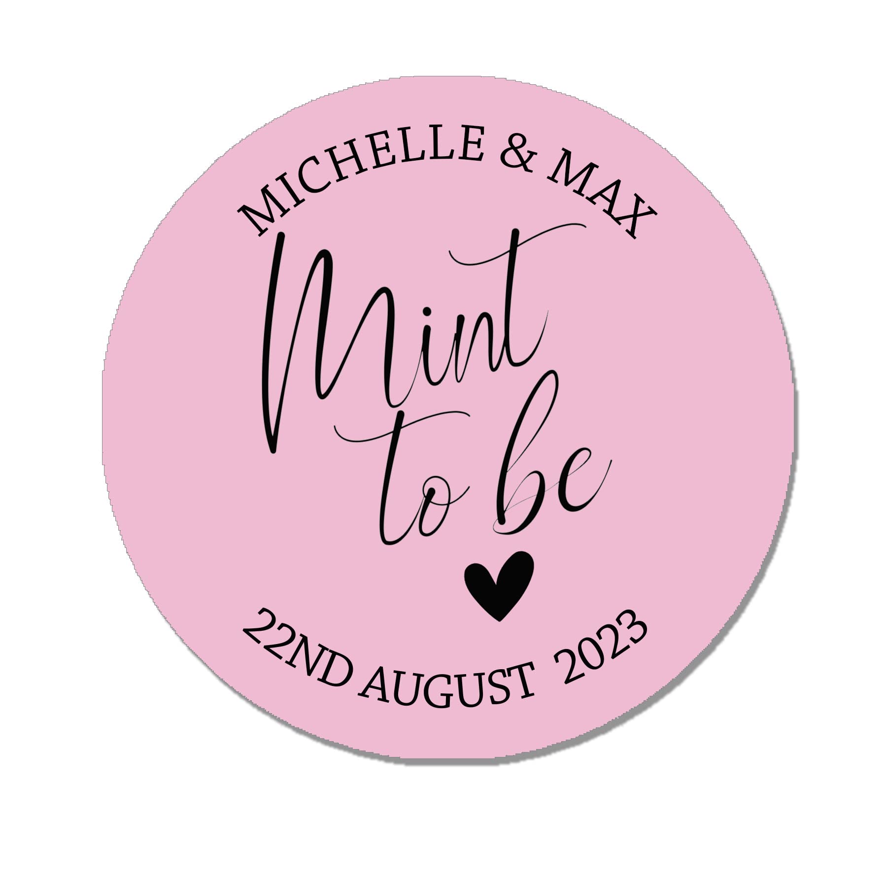 35 Personalised Mint to be Wedding Stickers, Party Favour Label, Party Bag Label, Mint Favour Label (Pink)