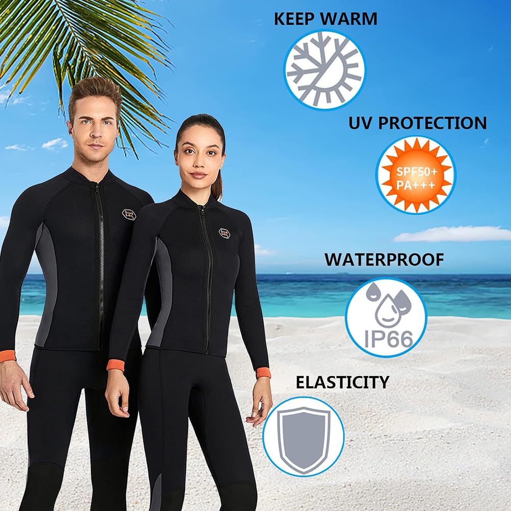 Jemora Pantalon de Combinaison en néoprène 3mm pour Hommes, Pantalon de Surf, Garde au Chaud, Pantalon de plongée pour la Natation, Le Surf et la plongée