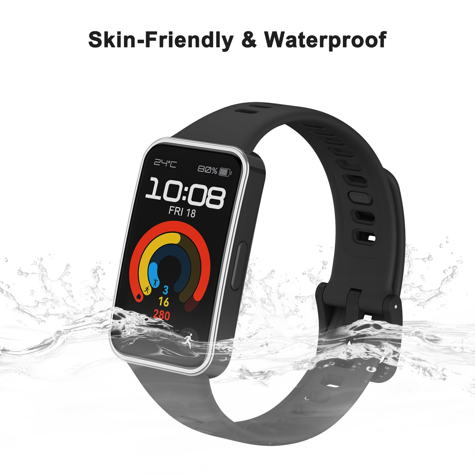 3er-Set Silikon-Armbänder Für Huawei Band 8/9 – Schwarz, Weinrot, Grau, Verstellbar