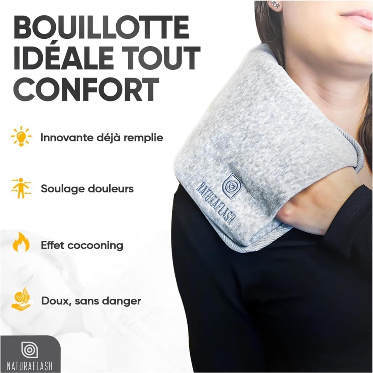 Bouillotte Électrique Chauffante Rechargeable, Chauffe-Mains et Pieds Portable avec Sécurité Anti-Surchauffe, Housse Douce, Idéal pour l’Hiver et les Moments de Détente