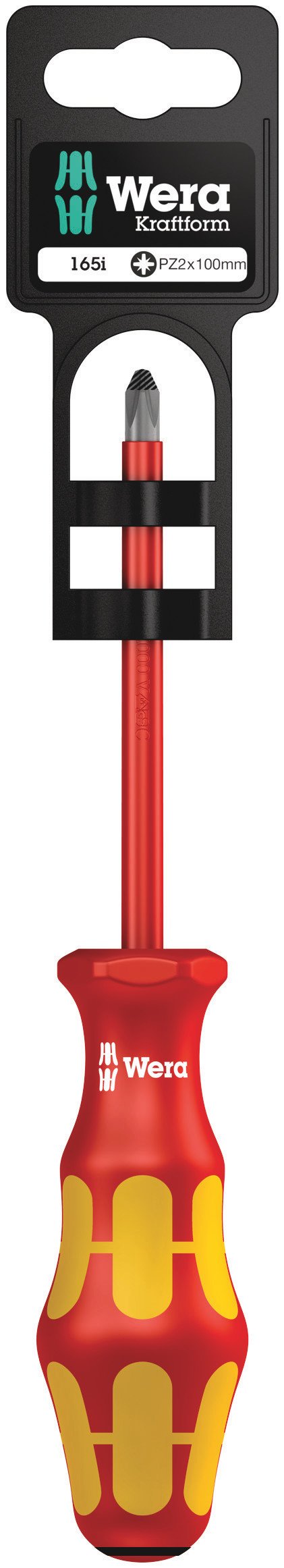 Wera Kraftform Plus 165I Vde Insulated Screwdriver Pozidriv Tip Pz2x100mm 4013288181527