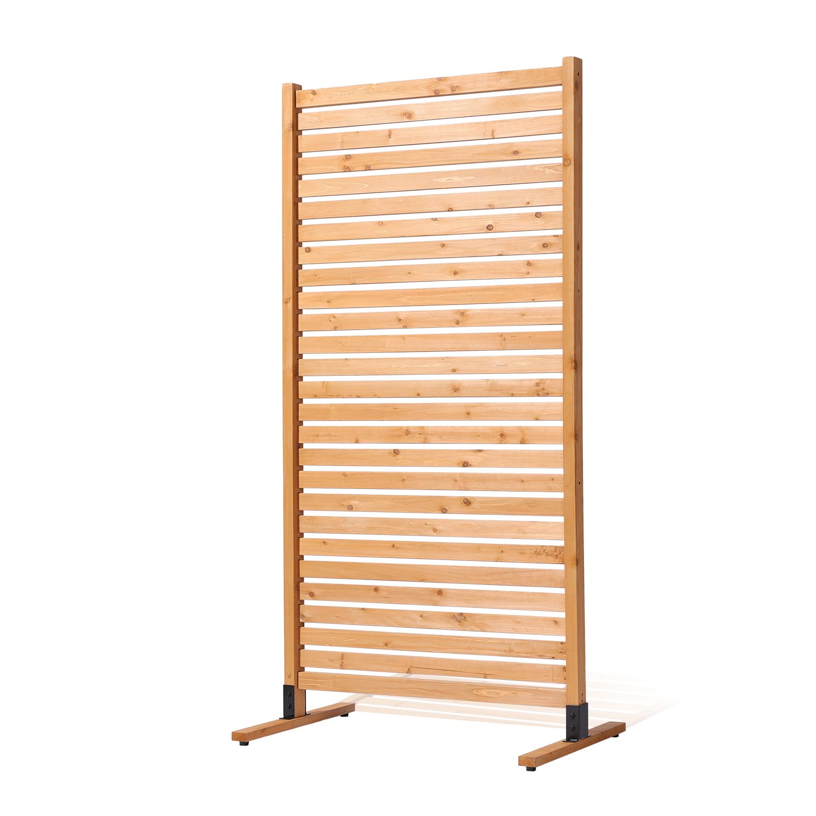 VEVOR Drewniana ochrona przed wzrokiem, 91 cm szer. x 193 cm wys., wolnostojący panel prywatności z drewna, ze stojakiem, dekoracyjna osłona prywatności na taras, na balkon, patio, trawnik, ogród