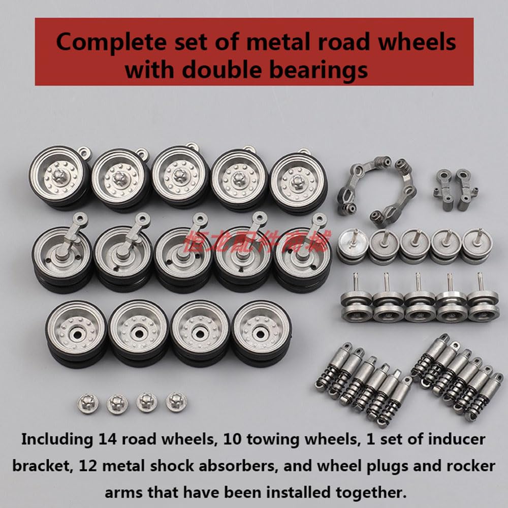 RC Tank Upgrade Repair and Modification Parts Metal Caterpillar, Drive Wheels, etc. Suitable for Henglong 1/16 US Army Pershing M26 Heavy Tank?3838-1? (Metal Road Wheel kit)
