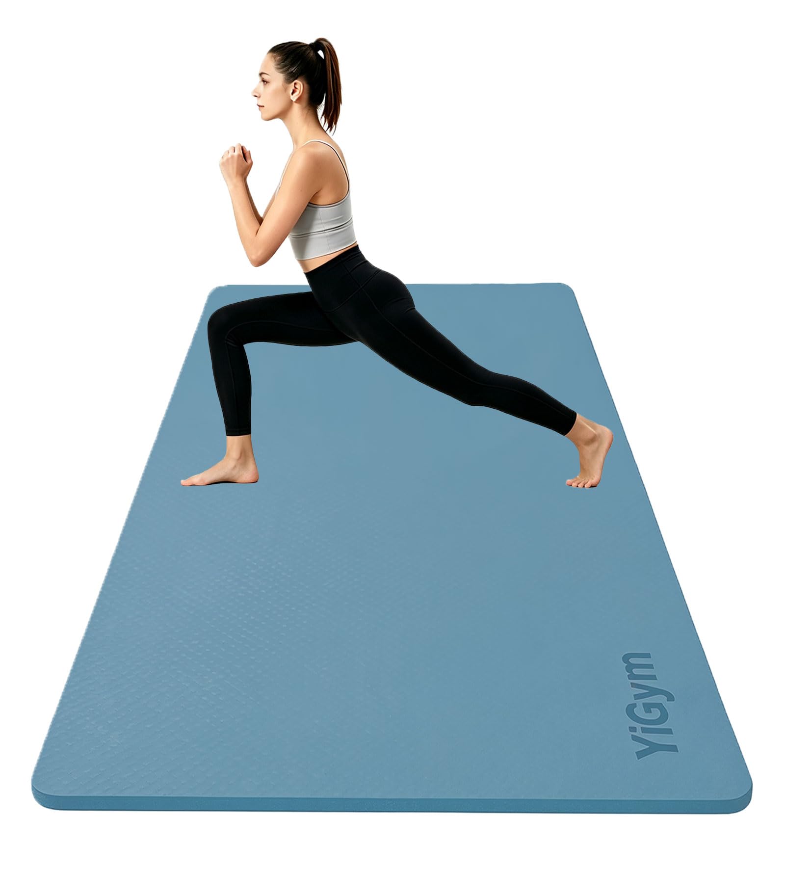 Yogamatte Rutschfest 195×90cm TPE Gymnastikmatte 10mm Dicke | Fitnessmatte XL, mit Tragegurt + Tasche, für Pilates Yoga Workout