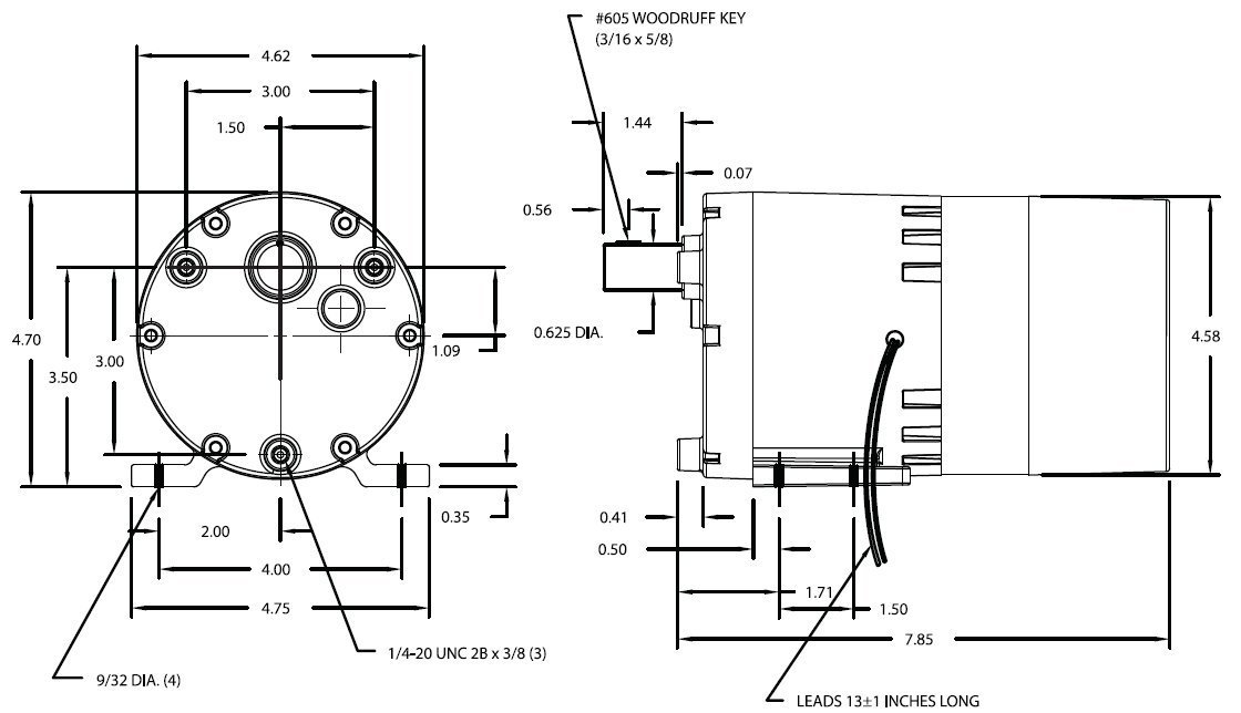 Dayton 1LPL6 AC Gear Motor 60 RPM Open 115V product thumbnail 4