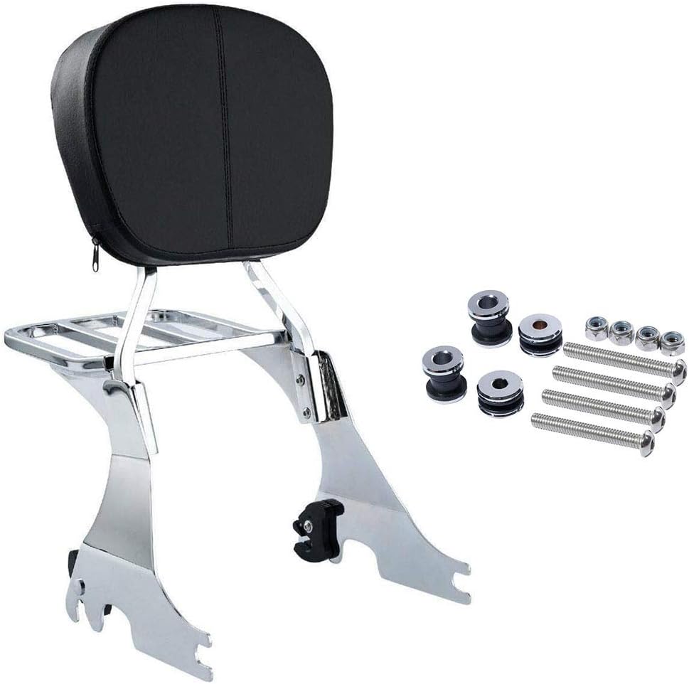 TCMT Chrome Sissy Bar Backrest Luggage Rack With Docking