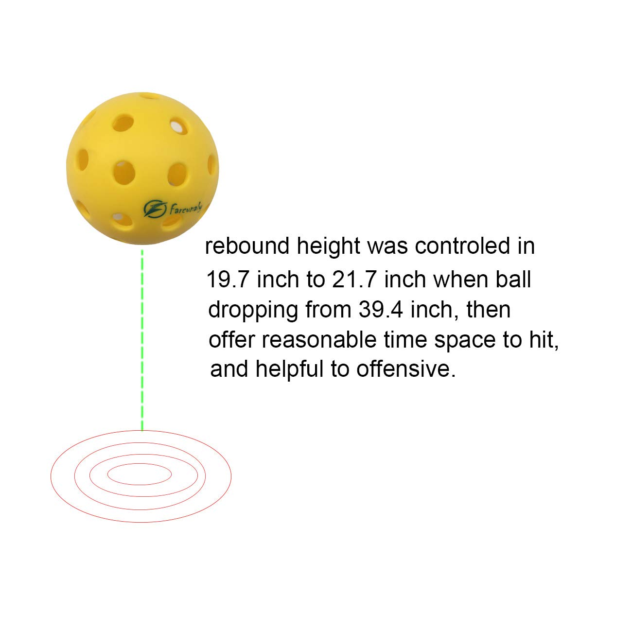 Outdoor Pickleball Ball Outdoor , 40 Holes, Durable and Great Bounce, Almost Seamless Joint, Precise Drilling Holes,Bright Yellow