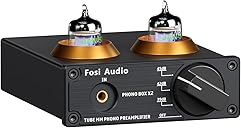Fosi Audio Box X2 Phono Preamp, Mini Stereo Audio Hi-Fi Preamplifier with Gain Gear, Pre-Amplifier for MM Turntable Phonograph and Record Player, with DC 12V Power Supply