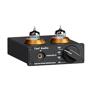 Fosi Audio Box X2 Phono Preamp Mini Stereo Audio Hi-Fi Preamplifier with Gain Gear Pre-Amplifier for MM Turntable