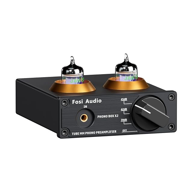 Fosi Audio Box X2 Phono Preamp Mini Stereo Audio Hi-Fi Preamplifier with Gain Gear Pre-Amplifier for MM Turntable