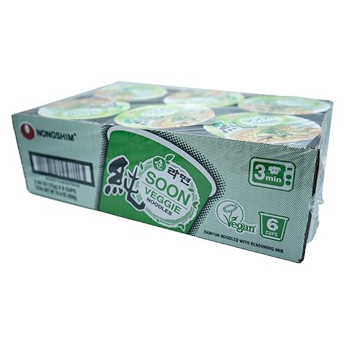 Miniatura 4 de Sopa de fideos Nongshim Soon vegetales 26 onzas paquete de 6