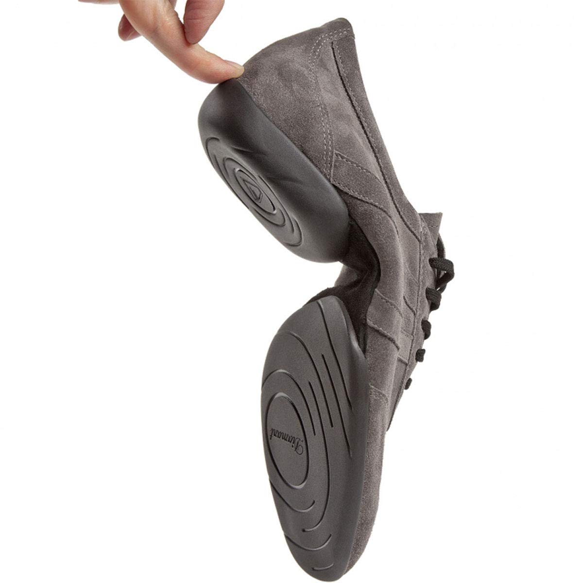Diamant Uomini Dance Sneakers 133-325-009 - Scamosciata Grigio - Split Suola - Comfort (Wide) - Made in Germany