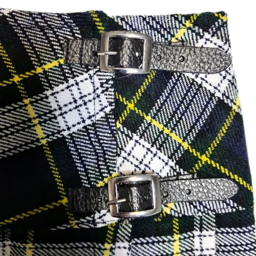 Micro mini jupe kilt écossaise plissée jaune pour style grunge et punk - 2