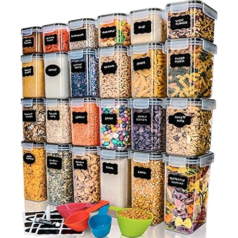Deco haus Vorratsdosen mit Deckel 24 Set - Aufbewahrungsbox Küche Luftdicht Vorratsbehälter Cover
