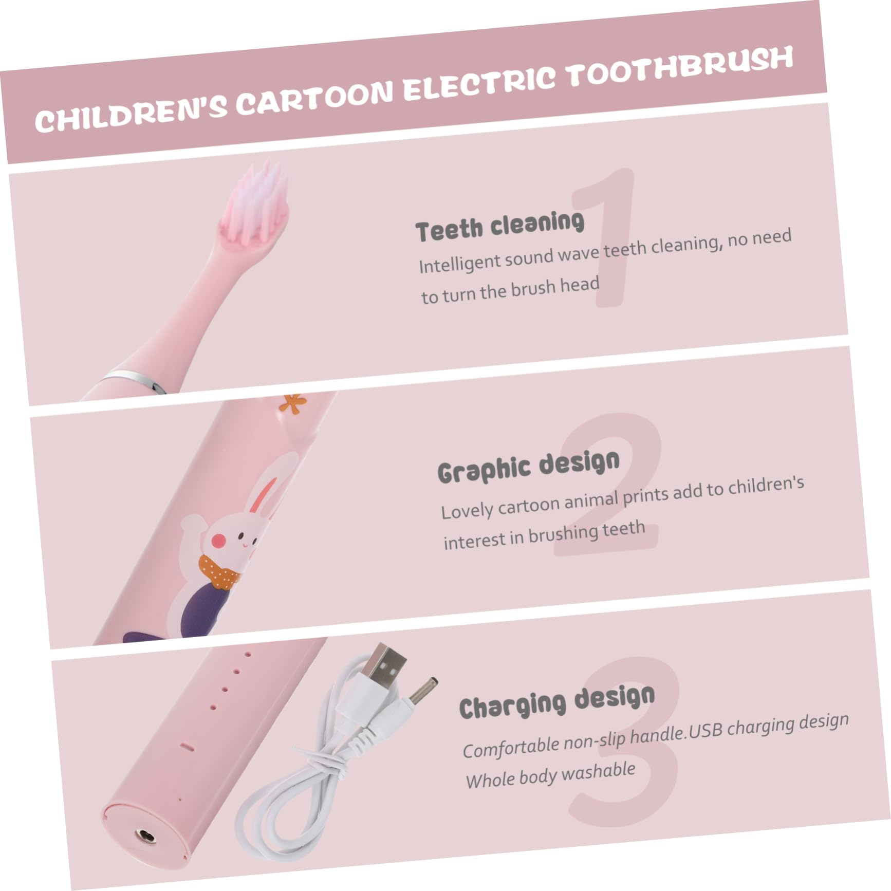 Beavorty 3 Set Spazzolino Da Denti Elettrico Per Bambini Spazzolini Da Viaggio Spazzolino Da Denti Per Bambini Spazzolini Da Denti Per Gomma Portatile Spazzolino Da Denti Per Fibra