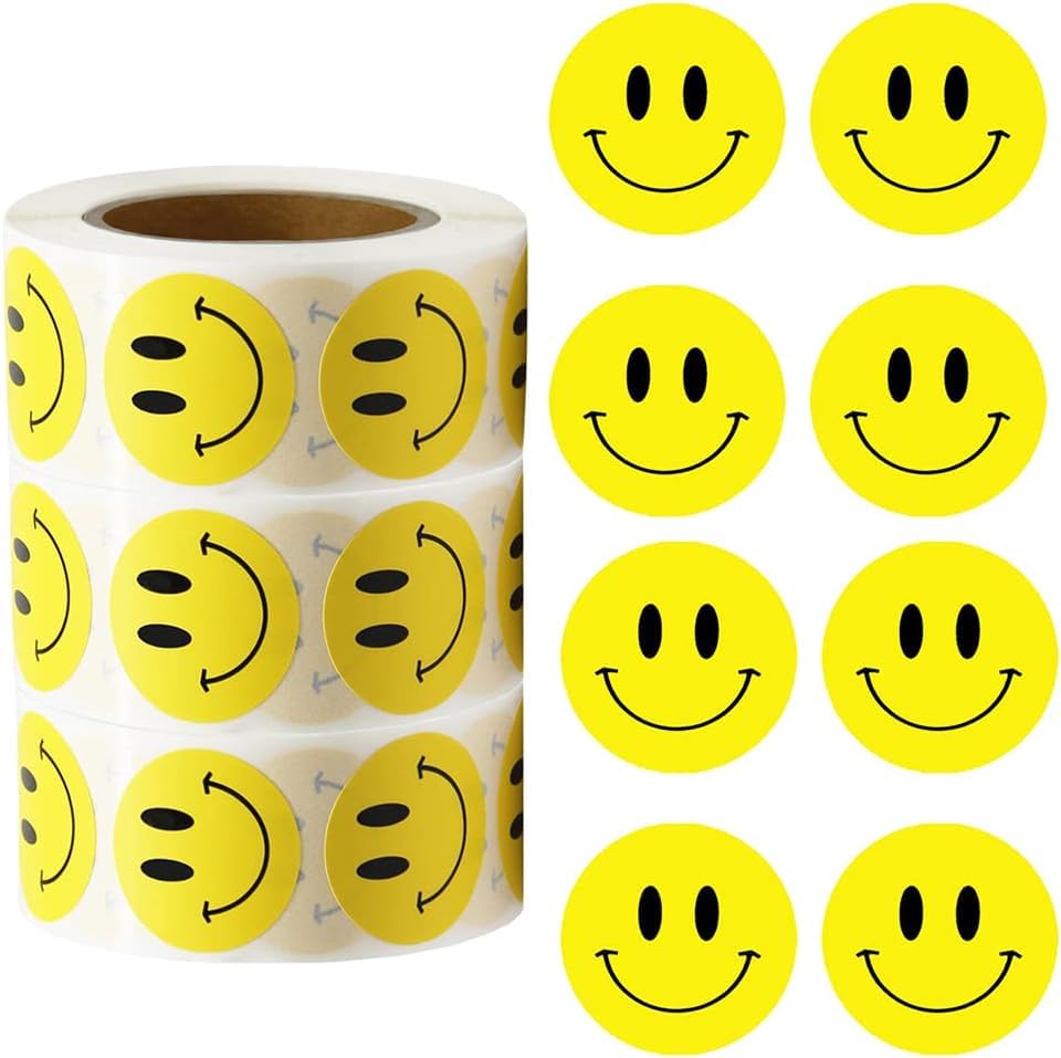 Khasala Brothers® 500pcs Happy Smile Face Stickers, Smile Stickers