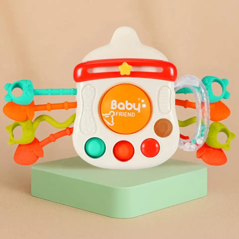 Mordedor Pop It Montessori com Texturas para Bebê Educativo BPA Free 3+ Meses