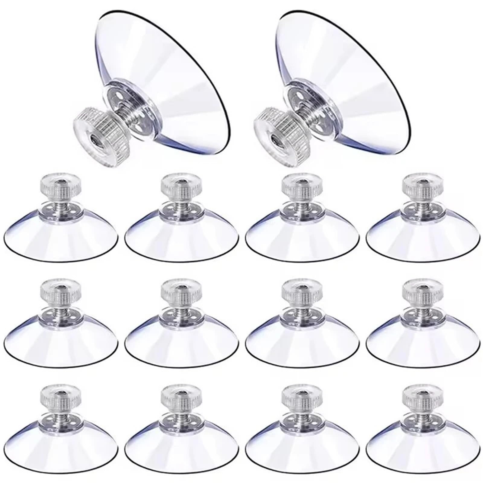 40 ganchos de ventosa PVC transparente con tornillos