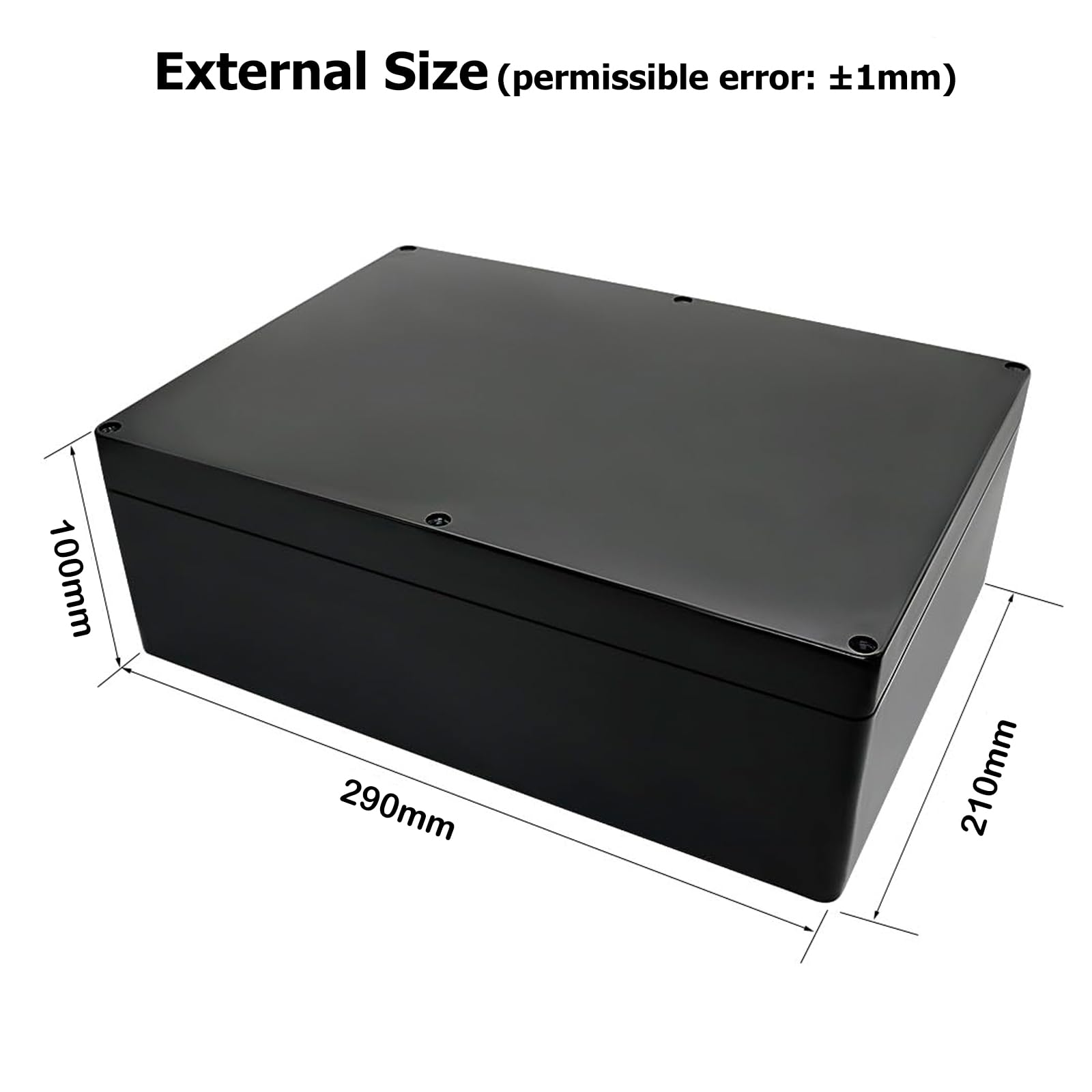 Project Box Therlan IP65 Waterproof Electronics Box DIY ABS Junction Box Universal Plastic Project Enclosure For Indoor Outdoor (Black - Image 2
