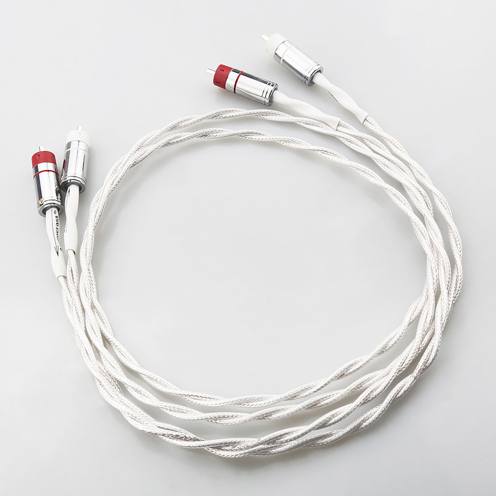 Cavo di collegamento da 2RCA a 2RCA con conduttori placcati argento per migliori prestazioni stereo