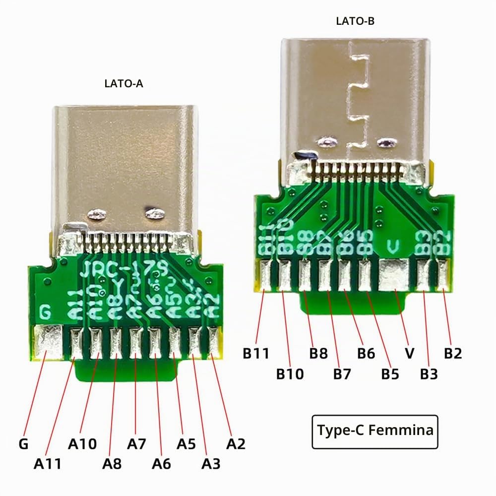 xiwai 2 Pz/lotto USB-C OEM FAI DA TE USB 3.1 Tipo-C Connettore A Saldare Maschio e Femmina con PCB