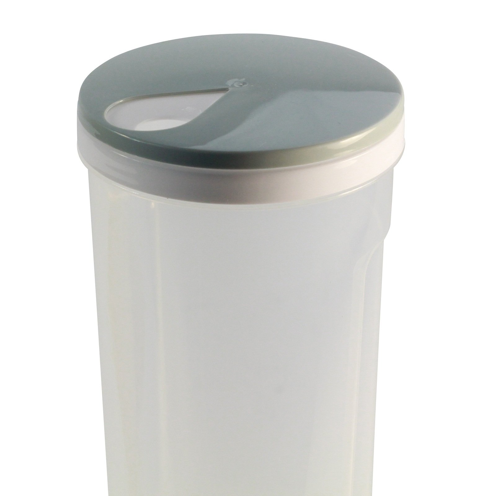 Dispenser per Pasta in Plastica Trasparente con Coperchio Rotante Grigio, 28,6 cm