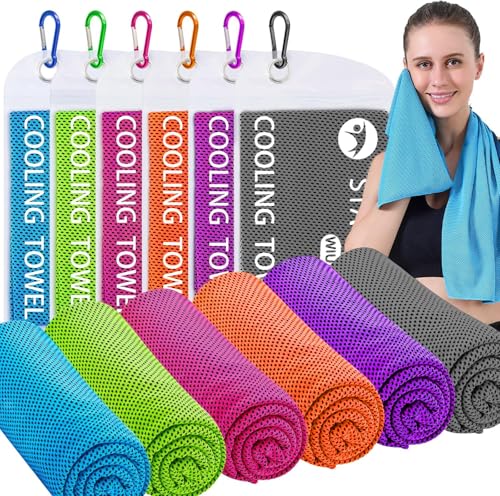 Kühlende Handtücher für Hals und Gesicht (101 6 x 30 5 cm) Mikrofaser kühlende Handtücher weich atmungsaktiv kühlende Halstücher Lappen kühlende Nackenwickel Schweißtuch für Sport