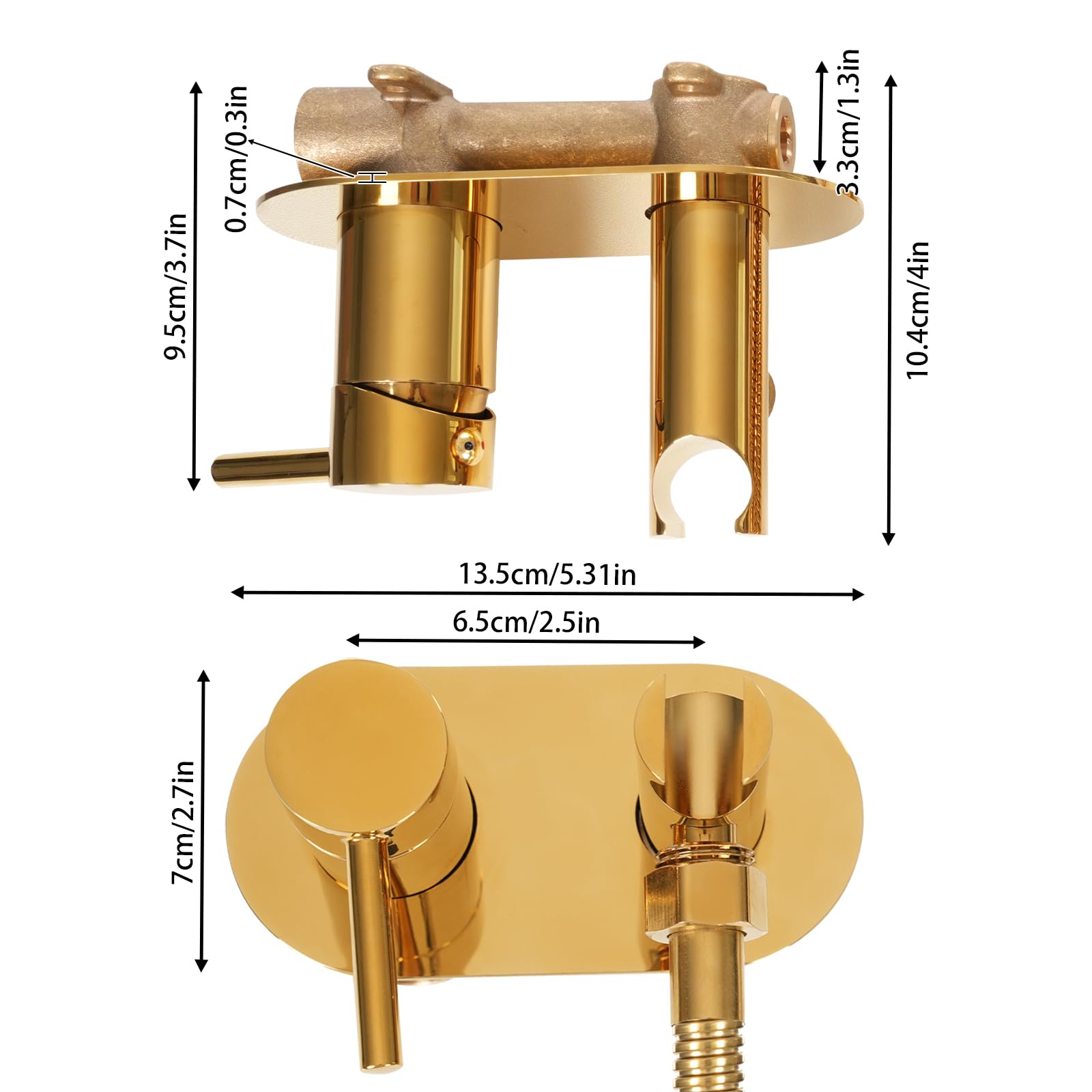 Bidet Spruzzatore a mano per WC, in acciaio inox, attacco G1/2, adatto per rubinetti, set con tubi doccia, bidet per WC