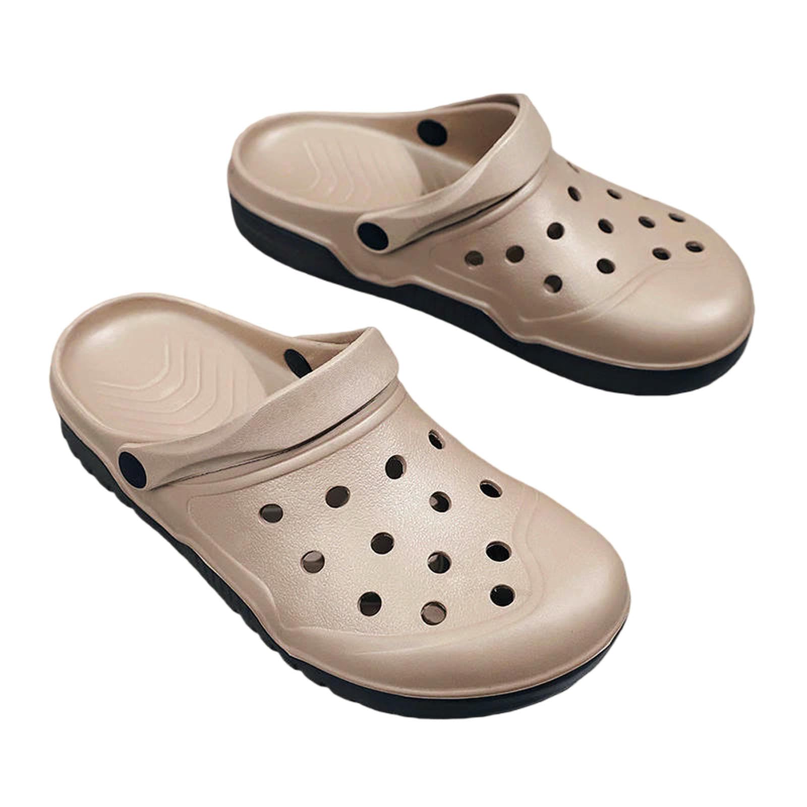 Schlappen Herren Plus Große Größe 50 51 52 53 54 Sommer Gummi Sandalen Männer Clogs Garten Schuhe Mann Clog Strand Breiten Fuß-khaki-41
