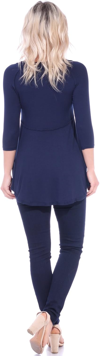 Popana Women’s Casual Short 3/4 Sleeve Tunic Tops for Leggings Loose Fit Shirt - Image 4