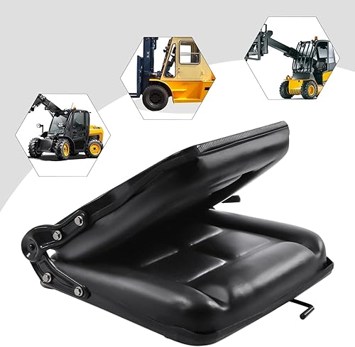 Miniatura 9 de Asiento universal de tractor de 20 pulgadas, 175 ajustable de PVC fordable para montacargas GDAE10 Excavadora, cargador deslizante, retroexcavadora