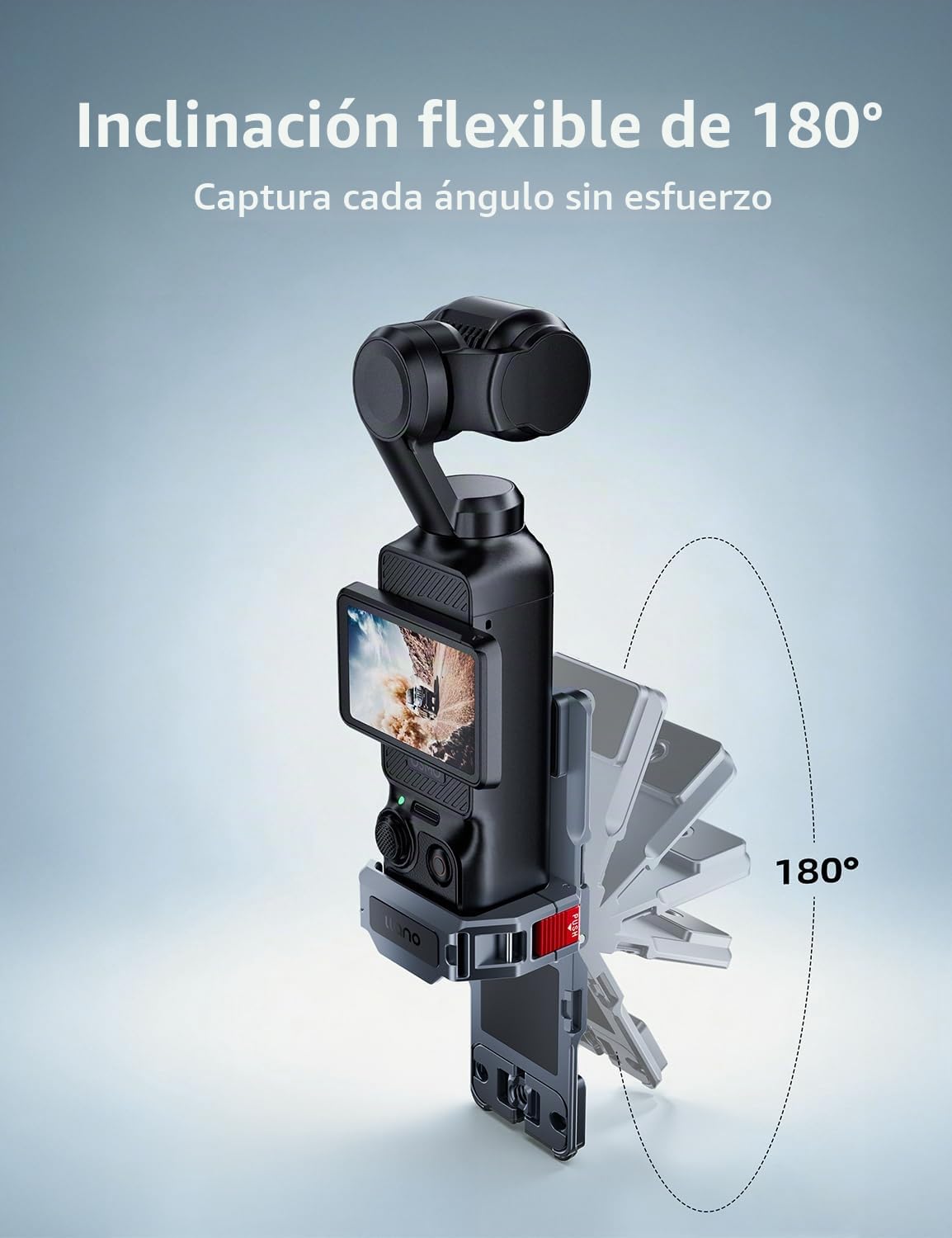 Llano Soporte de Montaje magnético Compatible con dji Osmo Pocket 4/3, Abrazadera adaptadora de Aluminio para Accesorios Pocket3 con imán Potente, ángulo Ajustable de 180°