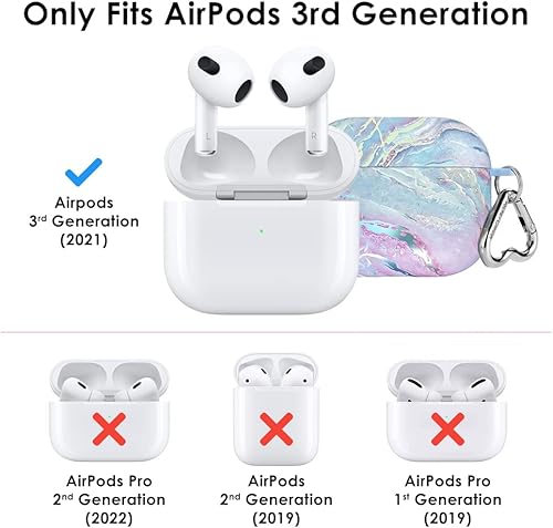 Miniatura 2 de Velvet Caviar Funda compatible con AirPods de tercera generación con llavero – Lindas fundas protectoras duras para AirPod 3 para mujer – Rosa