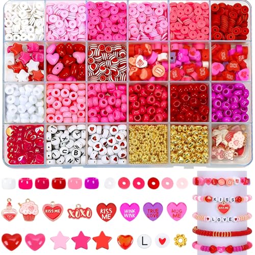 UPINS 2100Pcs Valentine’s Day Bracelets Beads...