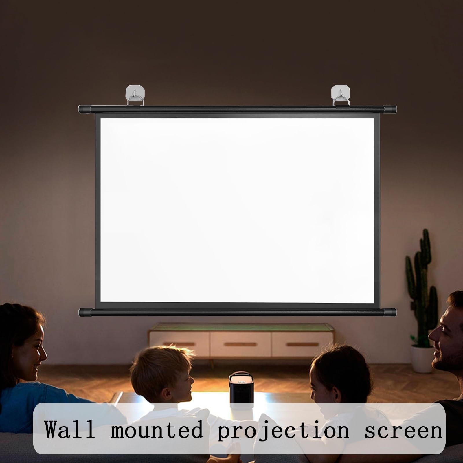 Screen 60 Pollici 72 Pollici Schermo Proiettore, Telo Proiettore Portatile 4:3/16:9 4K Full HD, Telo Videoproiettore per Il Gioco, Facile Da Arrotolare per Riporlo, per Interni Ed Esterni(16:9,60in)