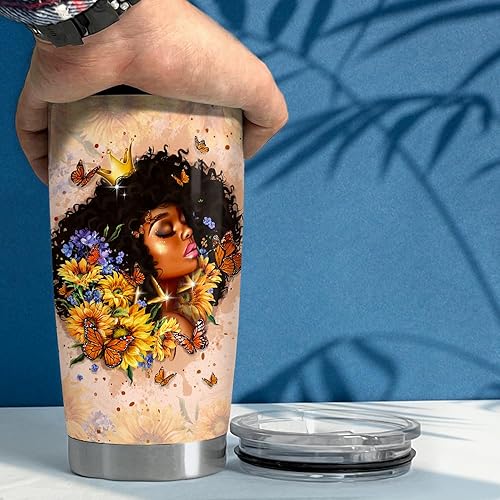 Miniatura 5 de SANDJEST Regalo cristiano para mujer, vaso cristiano bíblico de 20 onzas, vasos aislados de acero inoxidable, taza de café para mujer negra, regalos