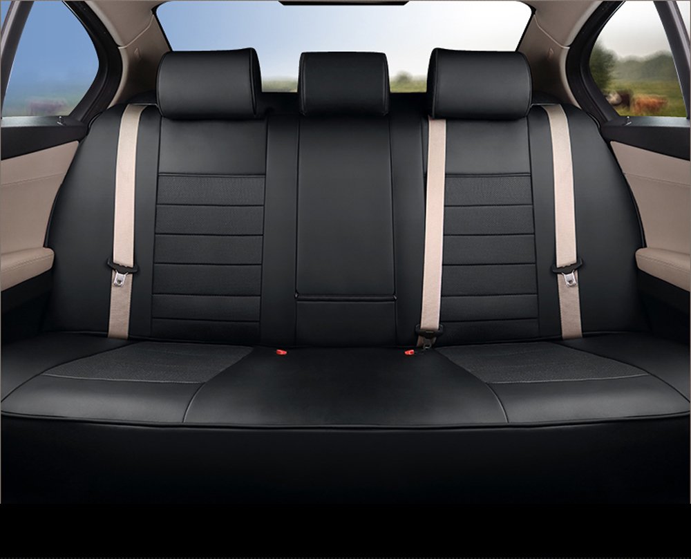 AutoDecorun Custom Fit Leatherette Front & Rear Seat Covers for Porsche