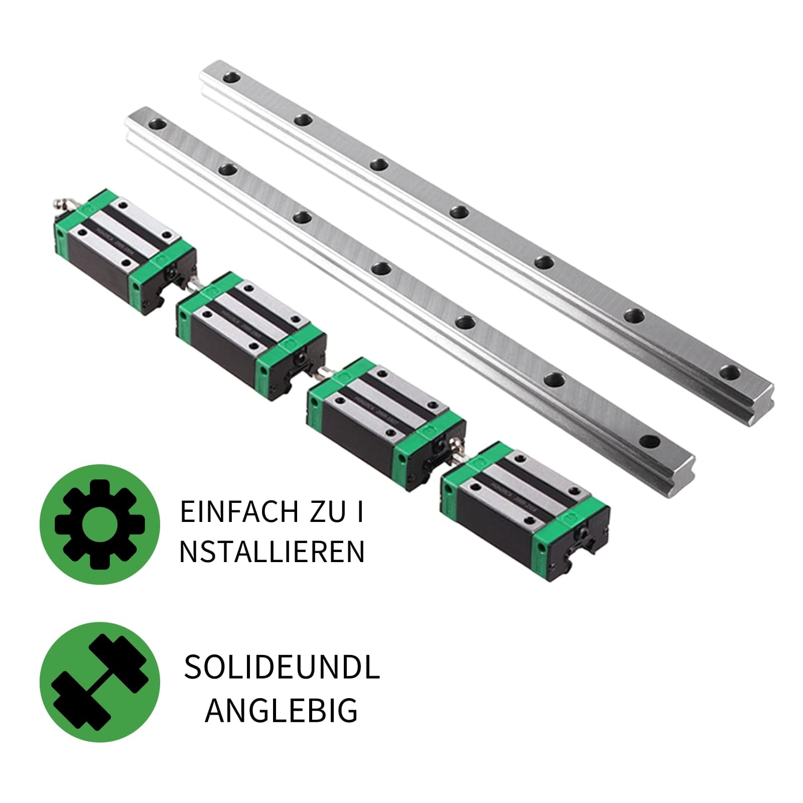 HGR20 200 mm 2 unidades de rieles lineales con 4 bloques de cojín de rodamiento HGH20CA de 20 mm para impresoras 3D DIY y máquinas fresadoras CNC