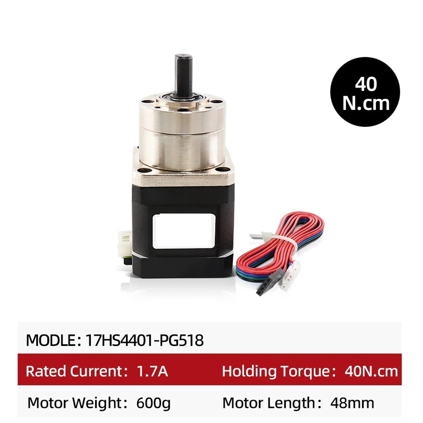 Motor paso a paso 42, engranaje extrusor de Motor Nema17, Motor paso a paso 17HS4401S PG Ratio 5,18:1, caja de cambios planetaria for fresadora CNC