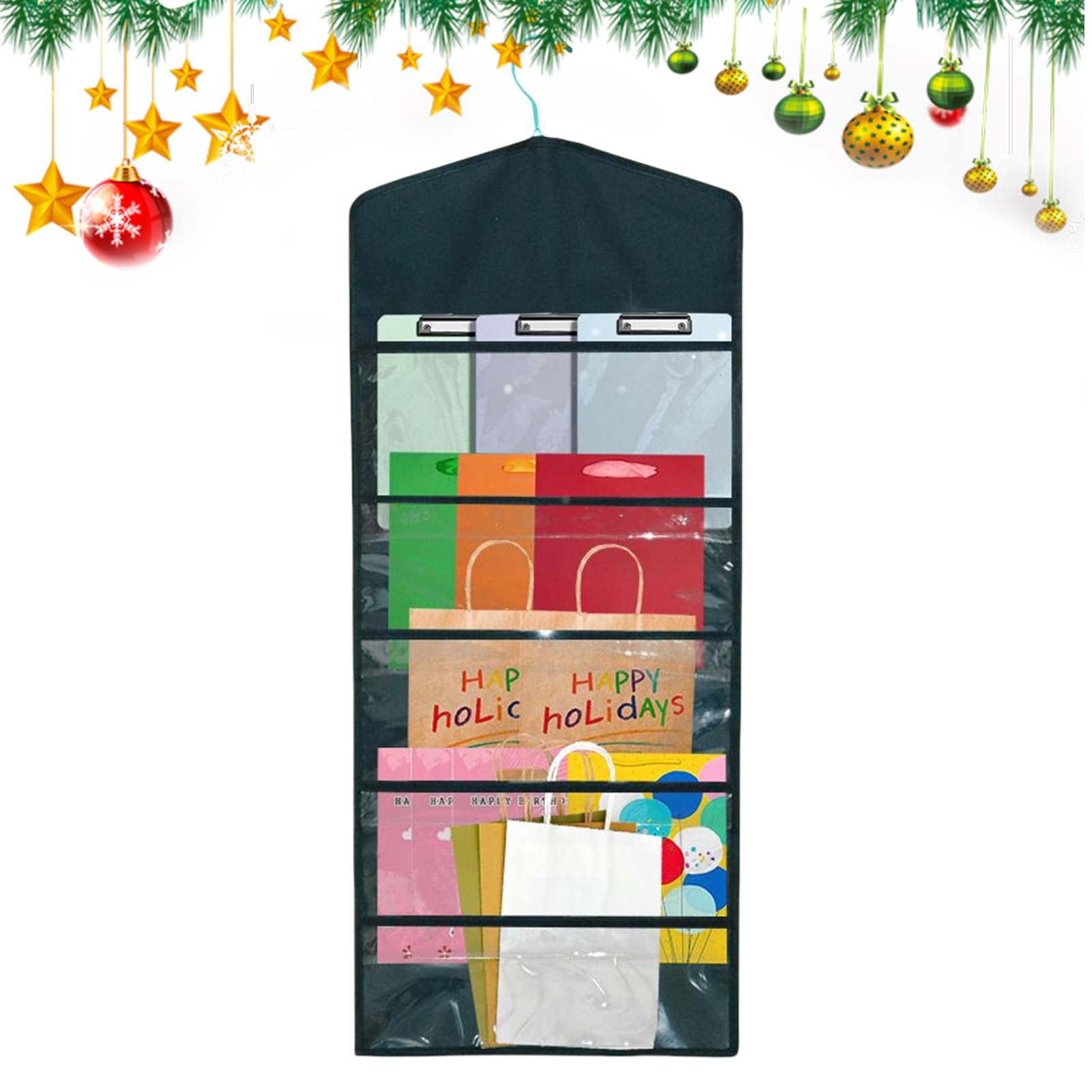 Soporte para papel de regalo de doble cara con almacenamiento vertical