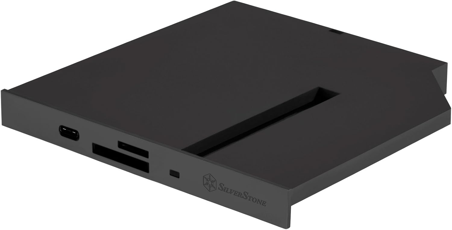 SilverStone Technology FPS01-C 12.7mm Slim ODD Device Bay to M.2 SATA SSD with USB 3.0 Type-C and SD/Micro-SD Reader