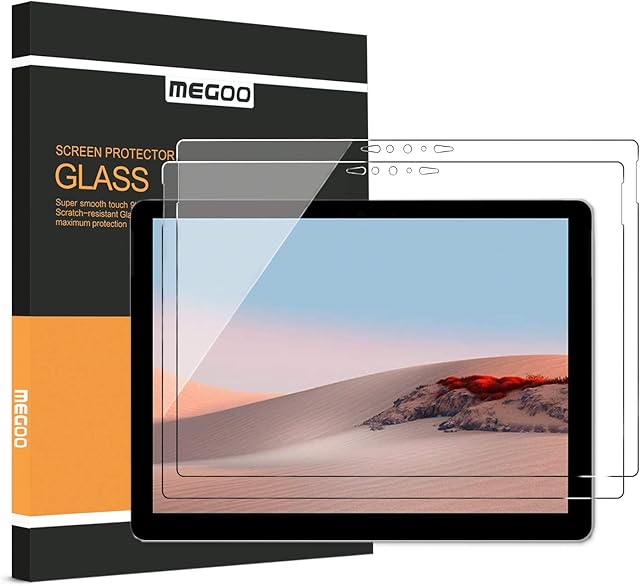 MEGOO [2 Pack] Screen Protector for Surface Go 3/2 10.5 inch (2021/2020 Release), Premium Tempered Glass,Scratch Resist, No Bubbles, HD Clear, 9H Hardness Screen Protector