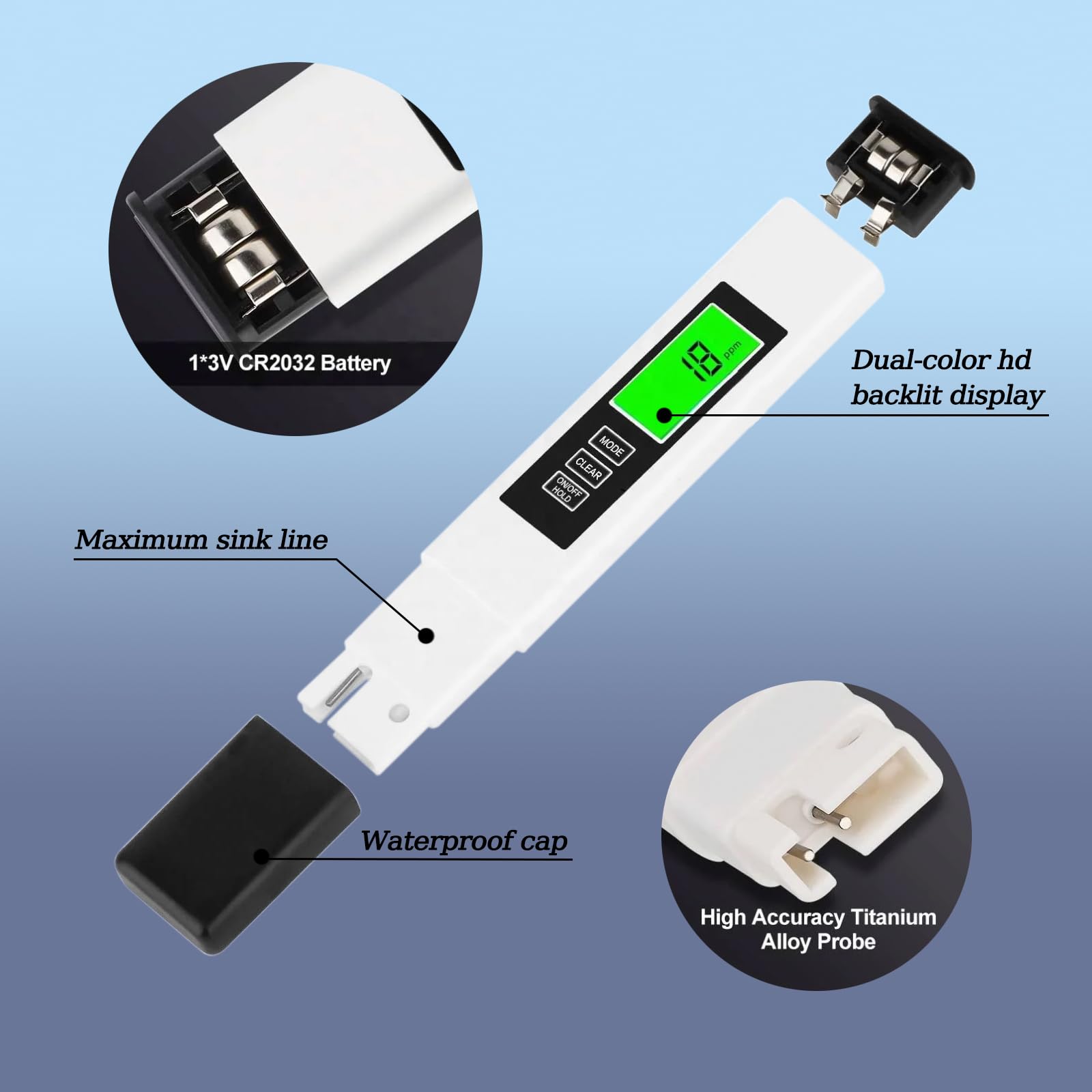 4-in-1 Water Tester - TDS, EC, Temp Meter -6